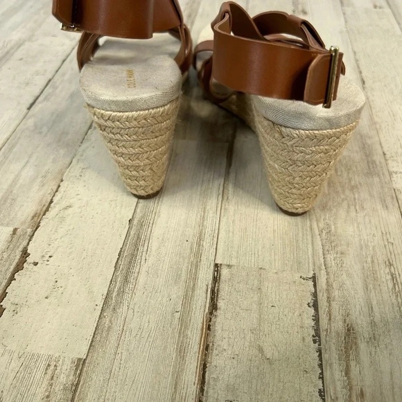 Cole Haan Crystal Wedge Sandal Brown Leather NEW Size 8 - Picture 8 of 11